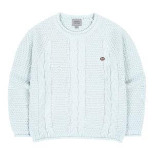 빈 BY72SW01SB스카이 블루 골드 메탈사 케이블 스웨터