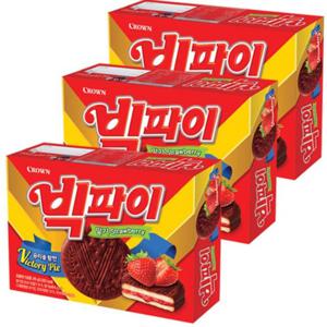 크라운제과 빅파이 딸기 216g x 3개
