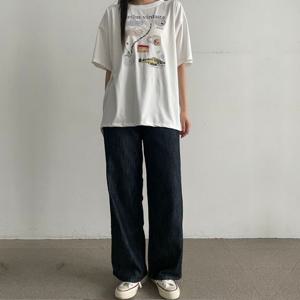 xl사이즈반팔 빅사이즈티 여성프린팅 반팔티 FR 1618105