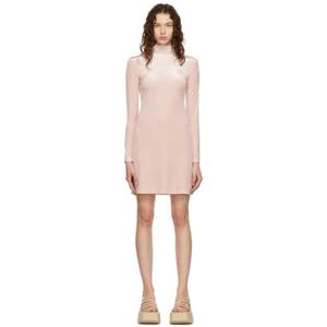 25 FW 로키 여성 핑크 마스크 미니 드레스 222151F052003