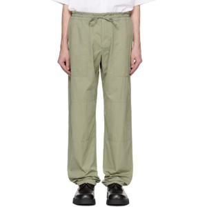 25 FW 보테가베네타 남성 그린 라이트 코튼 트윌 슬랙스 242798M191007