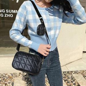 [프롬슈] 삼각 퀼팅패턴 여자미니크로스백 데일리가방