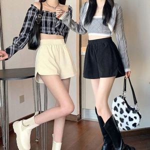 여성반바지 예쁜 여성 편한 허리밴딩 네츄럴 옆트임 골덴 반바지