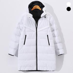 [후앙스] 베이직 브이 퀄팅 후드 롱패딩 점퍼 PWPD8046