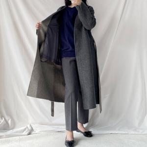 [꼼빠니아]캐시미어 핸드메이드 노카라 로브 코트WCH360460CH