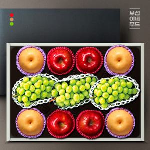 [보섭이네푸드] 품격높은 사과.배.샤인머스켓 혼합선물세트 6.0kg(사과4과, 배4과, 샤인머스켓3과)