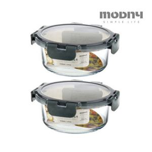 유리밀폐용기 원형 620ml 2개 전자레인지 냉동밥 보관 반찬통