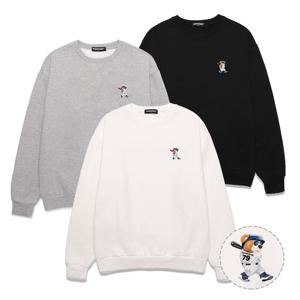 [밴웍스]MINI BASEBALL BAER  오버핏 맨투맨 (VNDTS111)