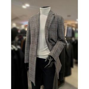 워모 세이브존01 하운드투스체크 세미오버핏 하프코트 IFLJHJ11