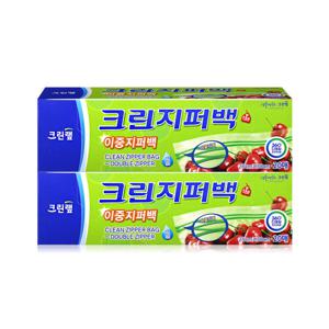 크린랩 크린 이중지퍼백 (대) 25x30cm 20매 x 2개