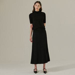 [요이츠]메탈 플리츠 A라인 밴딩 롱 니트 스커트_YI08WRKSK01