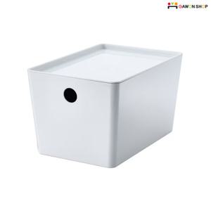 이케아 KUGGIS 수납함과 뚜껑 (26x15x18cm/화이트)/플라스틱정리함