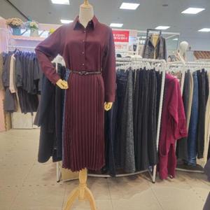 오프리미츠 HC26 50%+20%세미캐주얼정장 카라넥스커트플리츠밸티드오피스원피스 B24op2A01