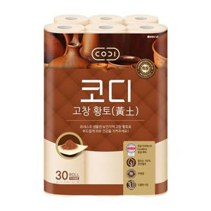 쌍용 코디 고창황토 30M 30롤 PTB07378 화장지 휴지 두루마리