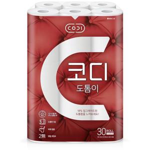코디 도톰이 3겹 30m 30롤 도톰한 두루마리 화장지 사은품