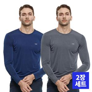 [2장세트] BFL 아이스백 남성 등판메쉬 냉감 라운드 긴팔 티셔츠(KP4OP1LT041M)