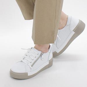 [지쎄공식몰] 천연가죽 여성수제화 네오 지퍼 통굽 운동화 GIS-46220