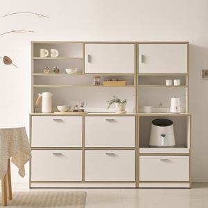 나무뜰 시크레 E0등급 폭깊은 주방 렌지대 서랍장 1800 상부장 세트 BCF028C (착불)