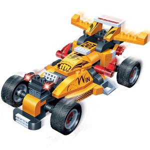 반바오 작동조립블록 터보파워 옐로우폭스 자동차 모형 만들기