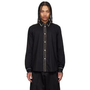 25 FW 타카히로미야시타 더솔로이스트 남성 블랙 레귤러 칼라 브로드 스터드 셔츠 251970M192004