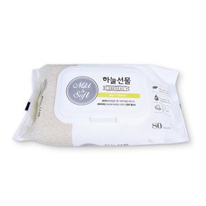 하늘선물물티슈(80매 캡형) 아기 유아 신생아 물티슈80매 대용량물티슈