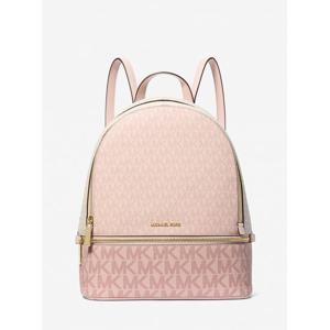 마이클코어스 레아 지퍼 백팩 미디엄 - MK 시그니처 35S5GRAB6V7183 파우더 브러쉬 멀티