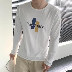 [모로엠] 남성 라운드 티셔츠 긴팔 흰티 면티 DMS-SHA-Q4303062