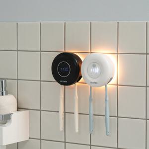 유토렉스 블랑 시계형 자동센서 2구 무선 칫솔살균기 UV-C 히팅살균 자동살균 무드등