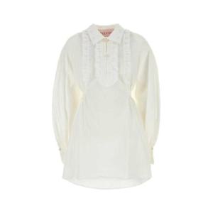 발렌티노 러플 디테일 코튼 린넨 원피스 1931308