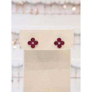 볼라레 세이브존01 로레뜨 크로바 블랙 레드 귀걸이 spe816