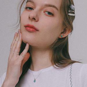 제이로렌 라운드 터키석 마카사이트 실버 목걸이 N01065