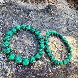 남녀공용 커플 말라카이트 원석 우정 팔찌 8mm 10m