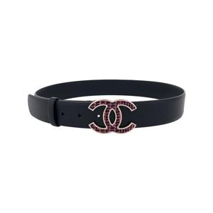 [엘러브] 샤넬 22K 트위드 CC로고 벨트 75 블랙/핑크 5ET0876