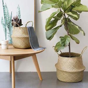 라탄 왕골 화분 수납용 해초바구니 S