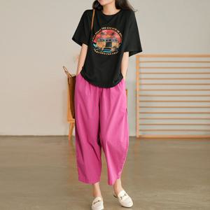 [코코에보니]사이드핀턱밴딩배기팬츠 /빅사이즈여성팬츠/PT-608