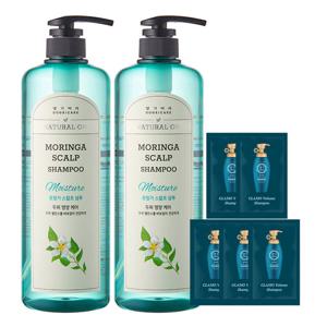 댕기머리 허벌 모링가 스칼프 샴푸 1000ml 2개+샴푸 5매