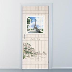 아트박스/낭만창고 ncbr117-시티투어 스토리(파리)-현관문시트지