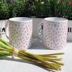 아트박스/꾸밈 cc608-디자인머그컵2p-미니하트패턴