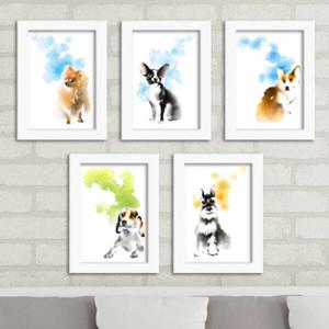 아트박스/꾸밈 iv146-귀여운강아지그림_인테리어액자세트