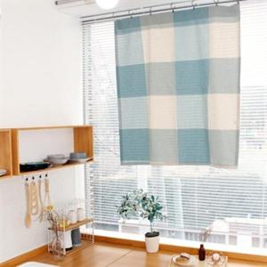 아트박스/모모제작소 블루패치 북유럽 코튼 가리개커튼 105x116