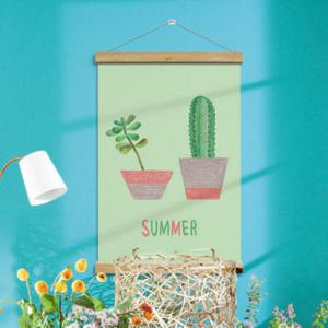 아트박스/꾸밈 ca369-우드스크롤_60CmX90Cm-북유럽선인장