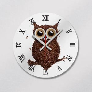 아트박스/꾸밈 ca453-커피콩과부엉이_인테리어벽시계