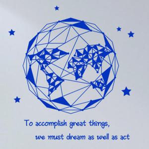 아트박스/꾸밈 cj744-다각형지구와성공명언_그래픽스티커