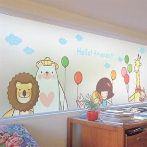 아트박스/낭만창고 dgse291-숲속 친구들과 풍선-반투명시트지