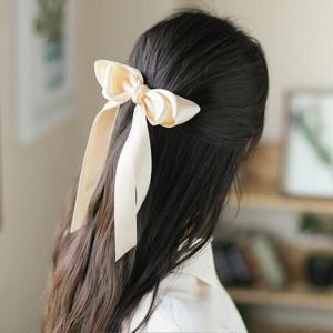 아트박스/위드마켓 [엔젤슈슈] 새틴 롱리본 자동 헤어핀(아이보