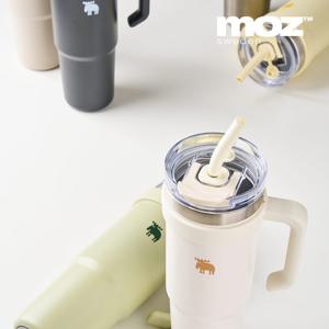 MOZ스웨덴 포스코 316항균스텐 트라이탄 대용량 손잡이 보온보냉 빨대 텀블러 1리터1000ml