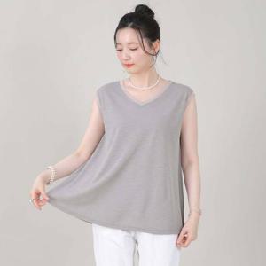 애비뉴투지 엄마옷 브이 플레어 망사 루즈핏 여름 나시 민소매 티셔츠 A07546