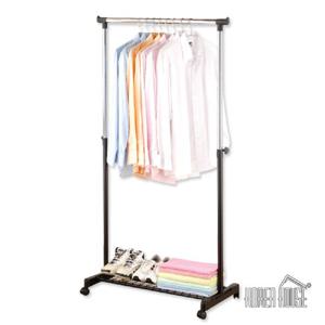 KT 선반 수납식 이동식 1단 행거 고급형 블랙 이동식행거 행거 옷걸이 옷걸이행거 이동식옷걸이 수납식행거