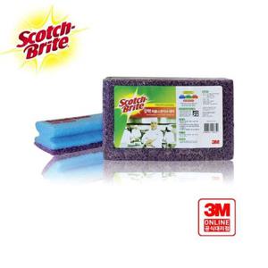 3M수세미 스카치브라이트 강력 퍼플스펀지 수세미 6입