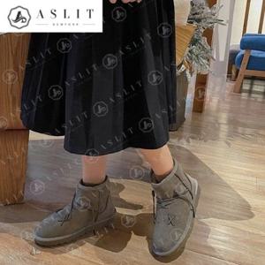 [애슬릿] 안감 퍼 푹신한 세무 스트링 앵클 부츠